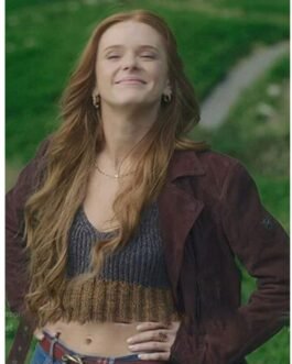 Abigail Cowen Fate The Winx Saga Suede Leather Jacket