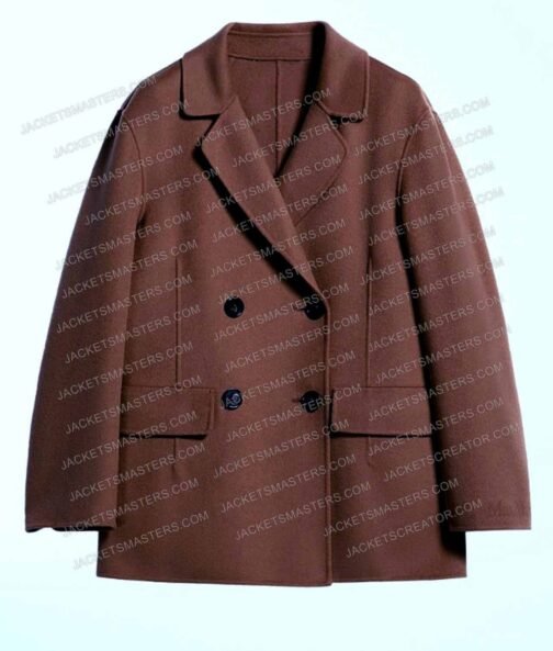 Fate The Winx Saga S02 Abigail Cowen Brown Wool Peacoat - Image 3