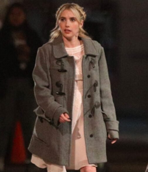 About Fate Emma Roberts Gray Wool Duffle Coat - Image 4