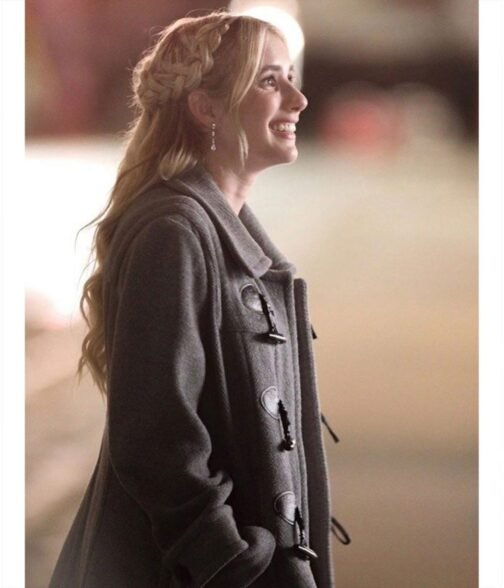 About Fate Emma Roberts Gray Wool Duffle Coat - Image 5