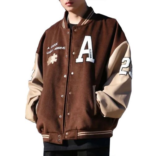 Achock Brown Varsity Jacket - Image 3