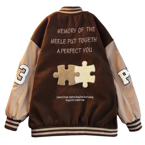 Achock Brown Varsity Jacket - Image 2