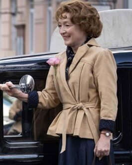 Lesley Manville Mrs. Harris Goes to Paris Belted Jacket