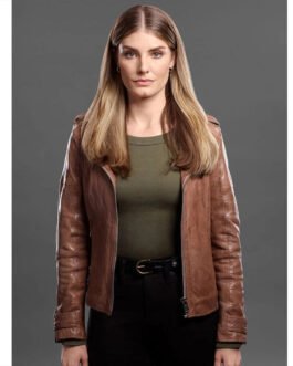 Quantum Leap Caitlin Bassett Brown Leather Jacket