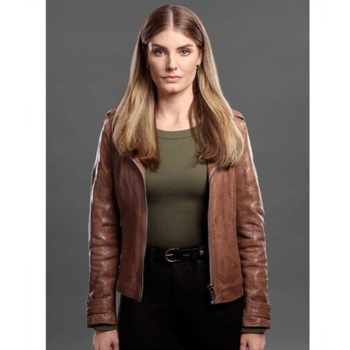Quantum Leap Caitlin Bassett Brown Leather Jacket