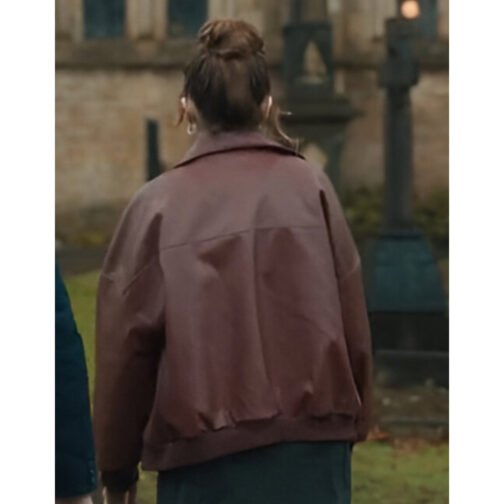 Daddy Issues Aimee Lou Wood Bomber Leather Jacket - Image 5