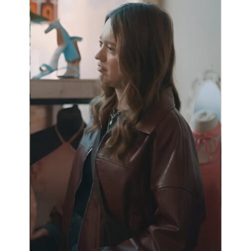 Daddy Issues Aimee Lou Wood Bomber Leather Jacket - Image 6