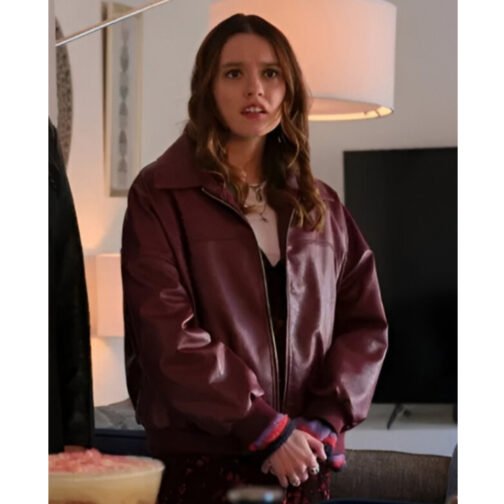 Daddy Issues Aimee Lou Wood Bomber Leather Jacket - Image 2