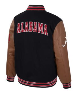 Alabama Crimson Tide Navy and Brown Letterman Jacket