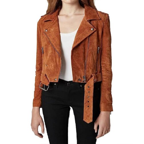 Head of the Class Isabella Gomez Brown Suede Jacket