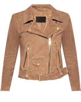 Head of the Class Isabella Gomez Tan Brown Suede Jacket