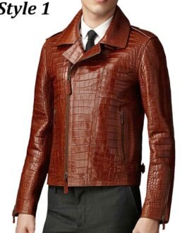 Biker Croc Alligator Leather Jacket