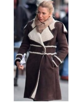 Brown Amanda Holden Suede Leather Coat