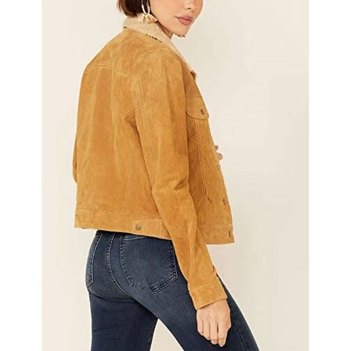 Amber Midthunder Roswell New Mexico Trucker Suede Jacket - Image 3