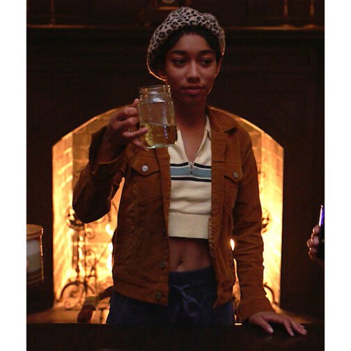 The Midnight Club Annarah Cymone Brown Cotton Jacket - Image 4