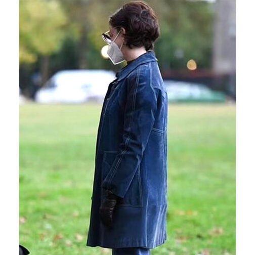 Armageddon Time Anne Hathaway Denim Blue Coat - Image 11