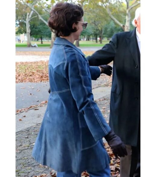 Armageddon Time Anne Hathaway Denim Blue Coat - Image 12