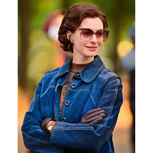 Armageddon Time Anne Hathaway Denim Blue Coat - Image 4