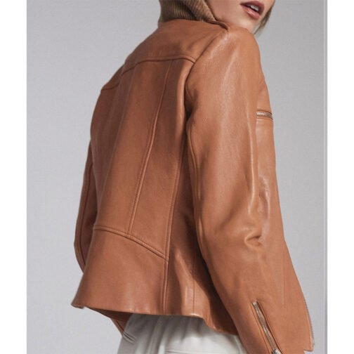 Arianne Zucker Days of Our Lives Brown Leather Jacket - Image 3