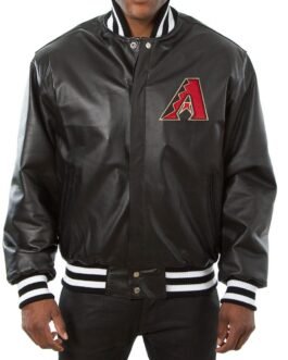 Varsity Arizona Diamondbacks Black Leather Jacket