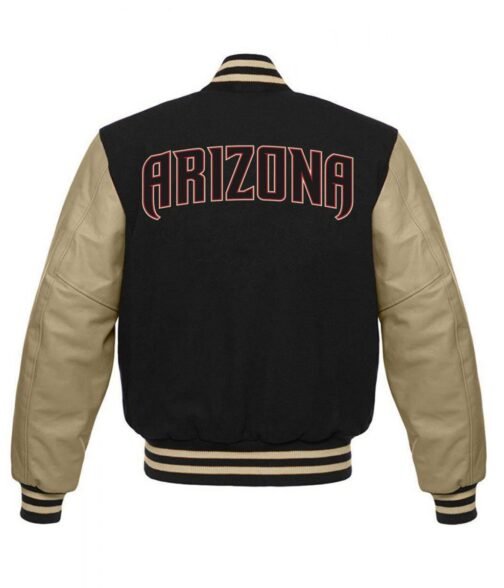 Arizona Diamondbacks MLB Black Letterman Jacket - Image 2