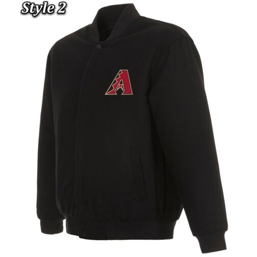 Varsity Arizona Diamondbacks Black Wool Jacket - Image 2
