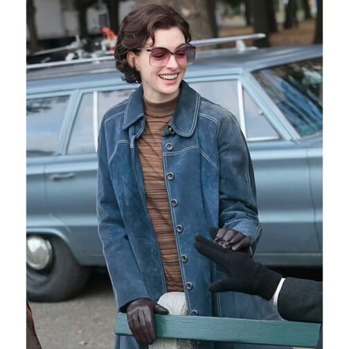 Armageddon Time Anne Hathaway Denim Blue Coat - Image 13