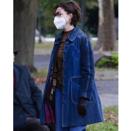 Armageddon Time Anne Hathaway Denim Blue Coat - Image 5