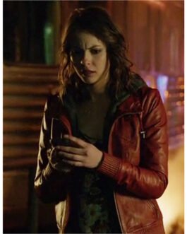 Arrow S02 Willa Holland Brown Leather Hooded Jacket