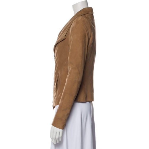 Arrow S04 Emily Bett Rickards Suede Jacket - Image 2