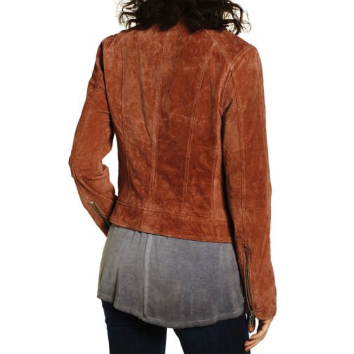 Arrow S06 Caity Lotz Suede Brown Jacket - Image 3