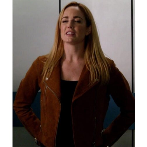 Arrow S06 Caity Lotz Suede Brown Jacket - Image 2