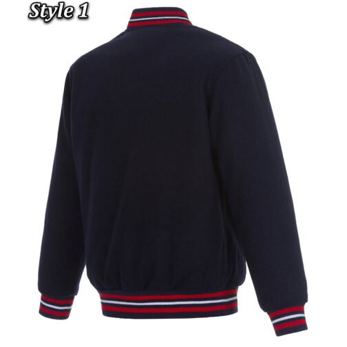 Varsity Atlanta Braves Navy Blue Wool Jacket - Image 4