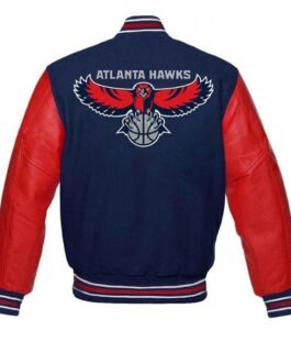Atlanta Hawks NBA Red and Blue Varsity Jacket