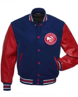 Atlanta Hawks NBA Red and Blue Varsity Jacket