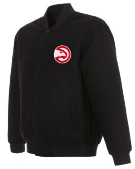 Varsity Atlanta Hawks Black Wool Jacket