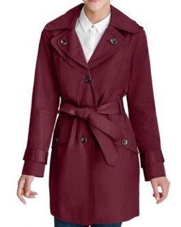 Jennifer Ferrin The Equalizer S02 Burgundy Coat