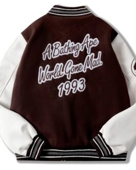 Bape A Bathing Ape Brown Varsity Jacket
