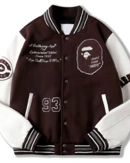 Bape A Bathing Ape Brown Varsity Jacket