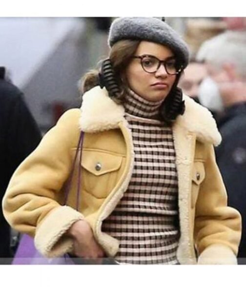 Leslie Grace Batgirl Tan Brown Shearling Leather Jacket