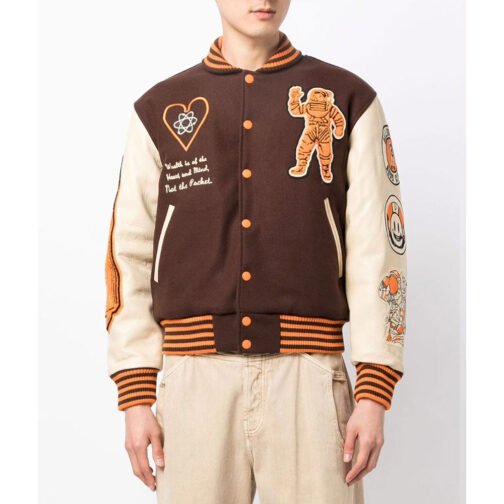 BBC Logo-Embroidery Varsity Bomber Jacket - Image 4
