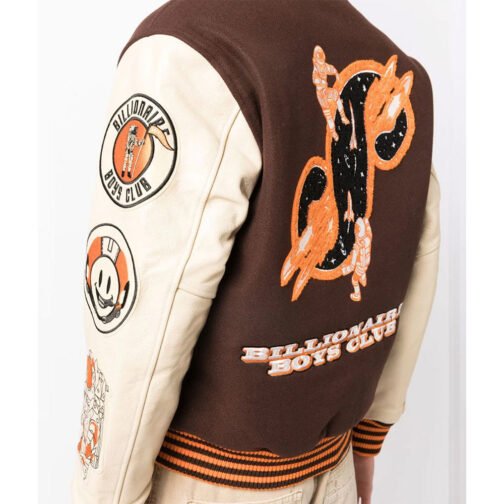 BBC Logo-Embroidery Varsity Bomber Jacket - Image 5