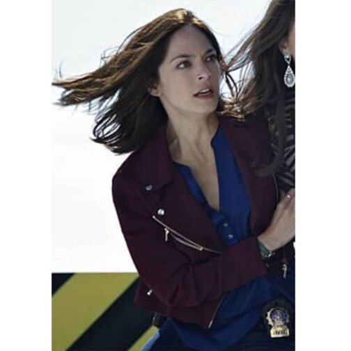 Beauty and the Beast Kristin Kreuk Burgundy Jacket - Image 2