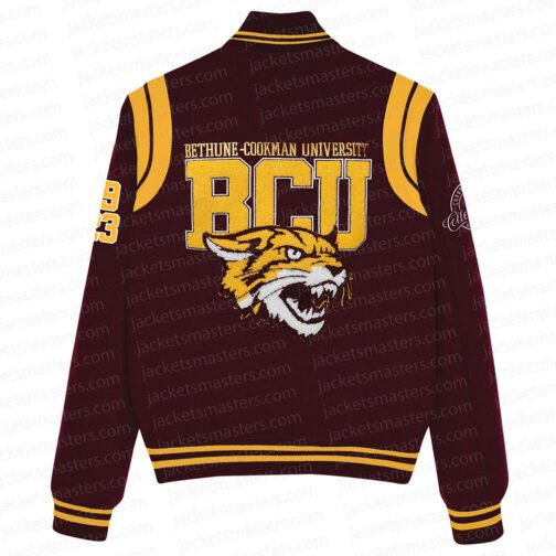 Bethune Cookman Brown Varsity Wool Jacket - Image 2