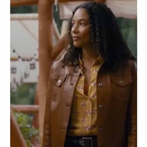 Kylie Bunbury Big Sky Season 3 Brown Leather Jacket - Image 6
