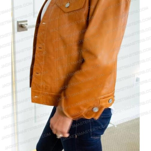 Kylie Bunbury Big Sky Season 3 Brown Leather Jacket - Image 4