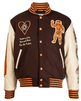 BBC Logo-Embroidery Varsity Bomber Jacket