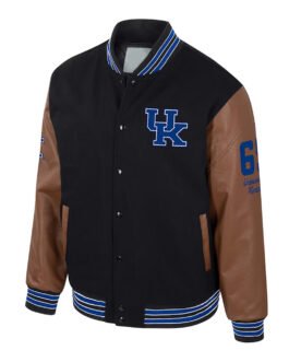Kentucky Wildcats Black and Brown Letterman Jacket