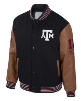 Texas A&M Aggies Black and Brown Letterman Jacket