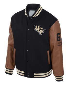 UCF Knights Black and Brown Letterman Jacket